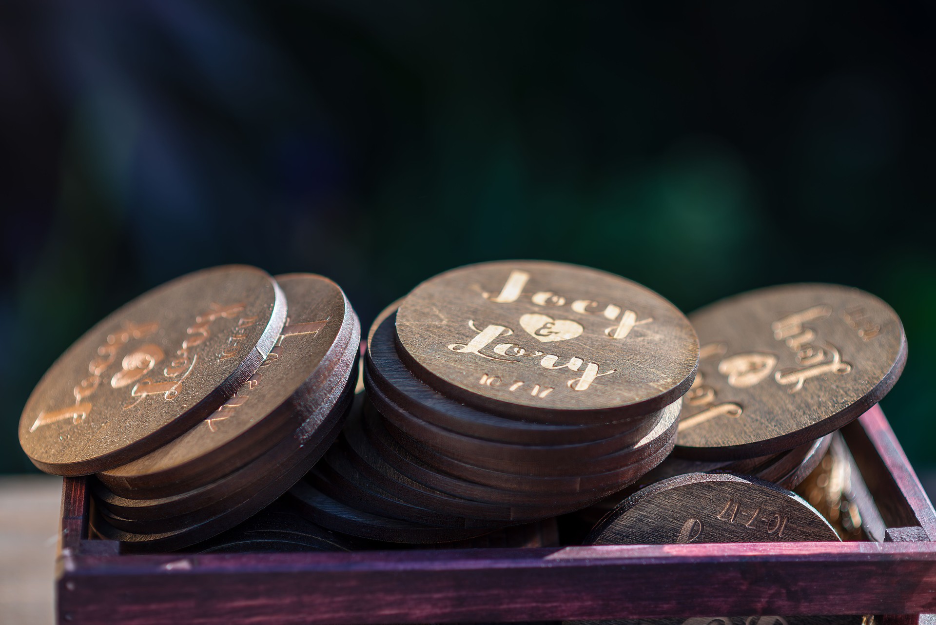 Personalized Wooden Tokens for Occasions